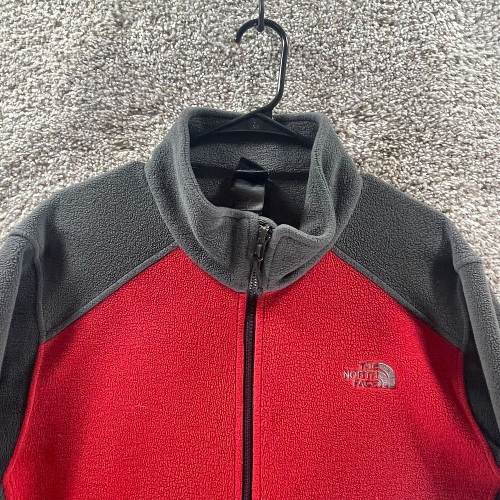 The North Face Jacket Adult Large Red Gray Full Zip Fleece Flashdry Outdoors Men - Picture 2 of 15